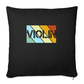 Violon rétro - Housse de coussin décorative 45 x 45 cm - noir - Devant