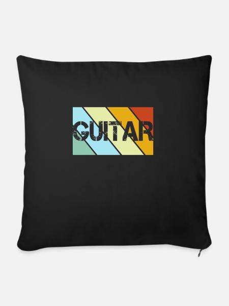 Gitarre Retro - Sofakissenbezug 45 x 45 cm - Schwarz