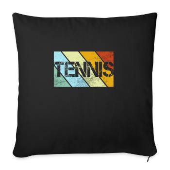 Tennis Rétro - Housse de coussin décorative 45 x 45 cm - noir - Devant