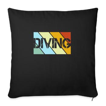 Diving Retro - Sofa pillowcase 17,3'' x 17,3'' (45 x 45 cm) - black - Front