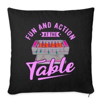 Foosball Gift Fans Wuzler Foosball - Sofa pillowcase 17,3'' x 17,3'' (45 x 45 cm) - black - Front