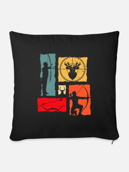 Bogenschütze Retro - Sofakissenbezug 45 x 45 cm - Schwarz