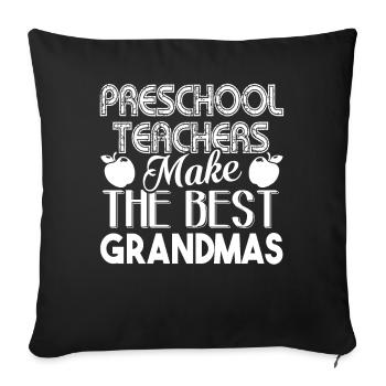 Preschool Teacher Preschool Teacher Grandma - Sofa pillowcase 17,3'' x 17,3'' (45 x 45 cm) - black - Front
