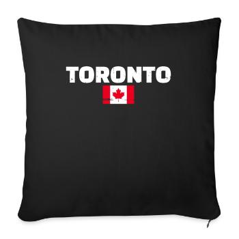 Toronto Vintage Canada Drapeau canadien Canadien - Housse de coussin décorative 45 x 45 cm - noir - Devant