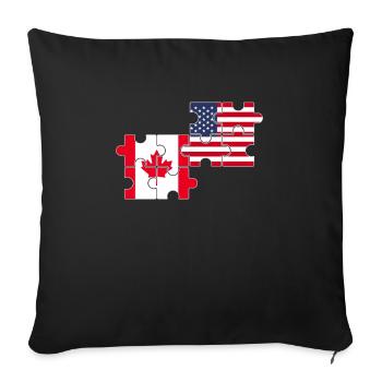 Canada USA Flag American Canadian - Sofa pillowcase 17,3'' x 17,3'' (45 x 45 cm) - black - Front