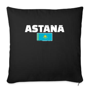 Astana Vintage Kazakhstan Drapeau Kazakh - Housse de coussin décorative 45 x 45 cm - noir - Devant