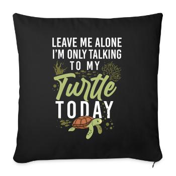 Tortue de mer Laissez-moi tranquille - Housse de coussin décorative 45 x 45 cm - noir - Devant