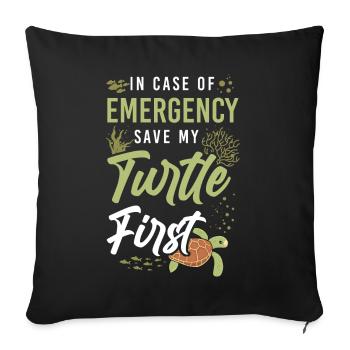 Tortue de mer en cas de - Housse de coussin décorative 45 x 45 cm - noir - Devant