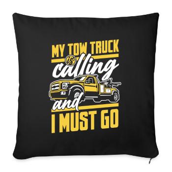 Ma dépanneuse appelle le conducteur de la dépanneuse - Housse de coussin décorative 45 x 45 cm - noir - Devant