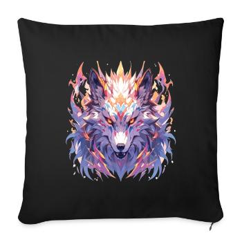 Wolf Wolves Animal Wild Animals Wolf Head - Sofa pillowcase 17,3'' x 17,3'' (45 x 45 cm) - black - Front