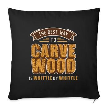Wood Carving The Best Way To Carve Wood Woodworker - Sofa pillowcase 17,3'' x 17,3'' (45 x 45 cm) - black - Front