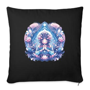 Meditation - Sofa pillowcase 17,3'' x 17,3'' (45 x 45 cm) - black - Front
