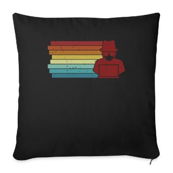 Retro Social Engineering Phishing Sniffer Grey - Sofa pillowcase 17,3'' x 17,3'' (45 x 45 cm) - black - Front