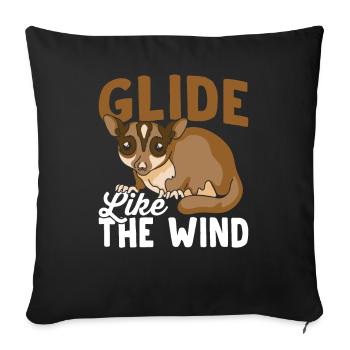Glissez comme les propriétaires de planeurs à sucre éolien - Housse de coussin décorative 45 x 45 cm - noir - Devant