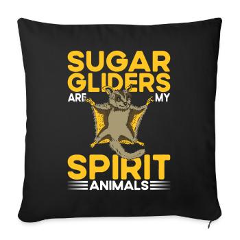 Sugar Gliders Spirit Animals Sugar Glider Besitzer - Sofakissenbezug 45 x 45 cm - Schwarz - Vorne