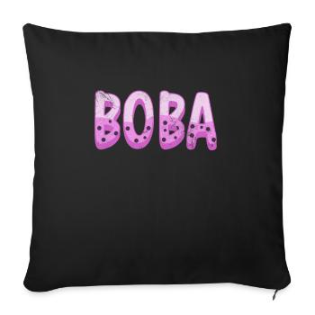 Bubble Tea Boba Tea Kawaii Cadeau - Housse de coussin décorative 45 x 45 cm - noir - Devant