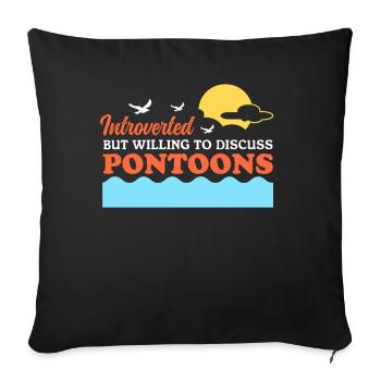 Pontoon Pontoon Boat Captain Gift - Sofa pillowcase 17,3'' x 17,3'' (45 x 45 cm) - black - Front
