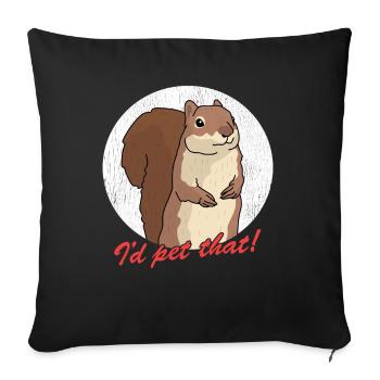 Cute Squirrel Squirrel Grey Squirrel Gift - Sofa pillowcase 17,3'' x 17,3'' (45 x 45 cm) - black - Front