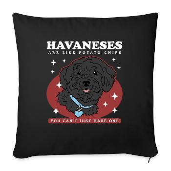 Cadeau de propriétaire de chien de chien havanais - Housse de coussin décorative 45 x 45 cm - noir - Devant