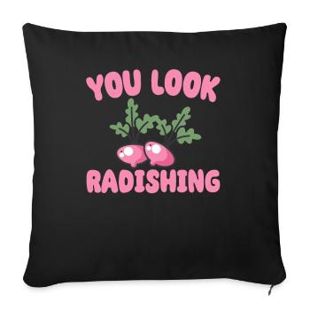 Farmer Farmer Farmer Farm Country Egg Fieldwork - Sofa pillowcase 17,3'' x 17,3'' (45 x 45 cm) - black - Front