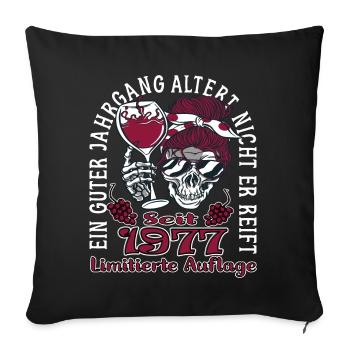 46. Geburtstag 1977 46er Guter Jahrgang - Sofakissenbezug 45 x 45 cm - Schwarz - Vorne
