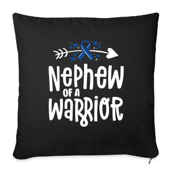 Neffe eines Krieger-Support-Teams Darmkrebs - Sofakissenbezug 45 x 45 cm - Schwarz - Vorne