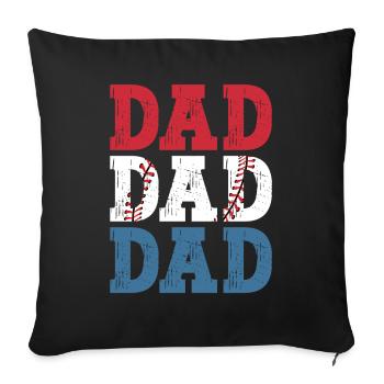 Baseball Dad Shirt Retro Vatertag Vintage - Sofakissenbezug 45 x 45 cm - Schwarz - Vorne