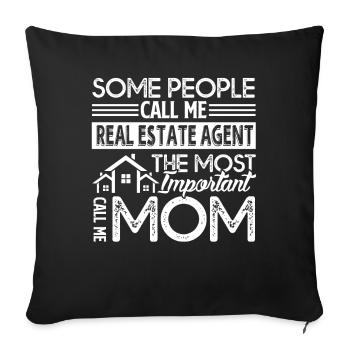 Real Estate Real Estate Agent Mom - Sofa pillowcase 17,3'' x 17,3'' (45 x 45 cm) - black - Front