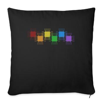 Hacker LGBT Rainbow Phishing Sniffer Grey Hat - Housse de coussin décorative 45 x 45 cm - noir - Devant