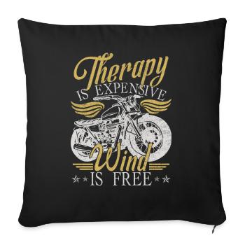 Motorcycle Funny Humor Biker - Sofa pillowcase 17,3'' x 17,3'' (45 x 45 cm) - black - Front