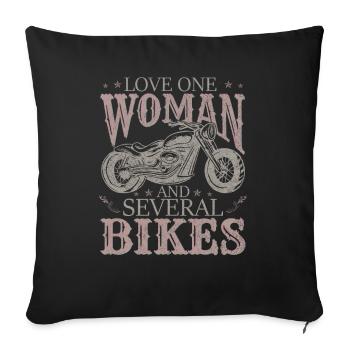 Love several bikes - Sofa pillowcase 17,3'' x 17,3'' (45 x 45 cm) - black - Front