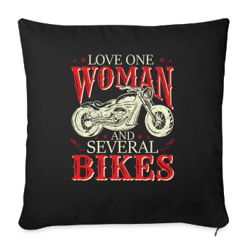 Love Several Bikes - Sofa pillowcase 17,3'' x 17,3'' (45 x 45 cm) - black - Front