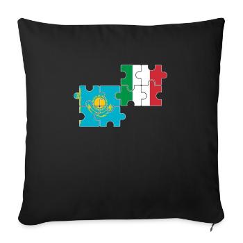 Kazakhstan Italie Drapeau Italien Kazakh - Housse de coussin décorative 45 x 45 cm - noir - Devant