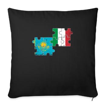 Kazakhstan Italie Drapeau Vintage Kazakh - Housse de coussin décorative 45 x 45 cm - noir - Devant