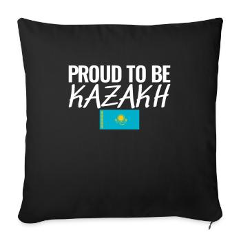 Fier d’être Kazakh Kazakhstan Kazakh Drapeau kazakh - Housse de coussin décorative 45 x 45 cm - noir - Devant