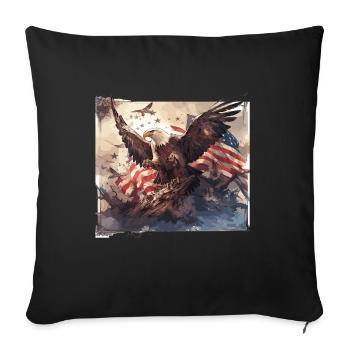 Common Eagle America America Flag Usa - Sofa pillowcase 17,3'' x 17,3'' (45 x 45 cm) - black - Front