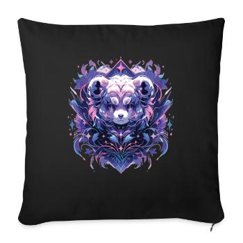 Panda Panda Head Panda Bear Panda Panda Baby - Sofa pillowcase 17,3'' x 17,3'' (45 x 45 cm) - black - Front