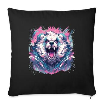 Panda Panda Head Panda Bear Panda Panda Baby - Sofa pillowcase 17,3'' x 17,3'' (45 x 45 cm) - black - Front