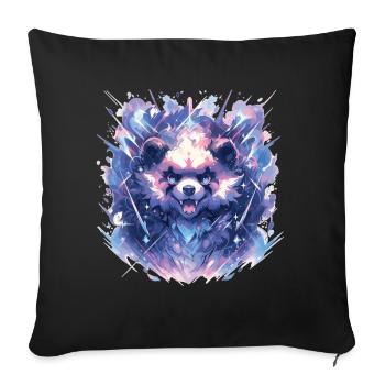Panda Panda Head Panda Bear Panda Panda Baby - Sofa pillowcase 17,3'' x 17,3'' (45 x 45 cm) - black - Front