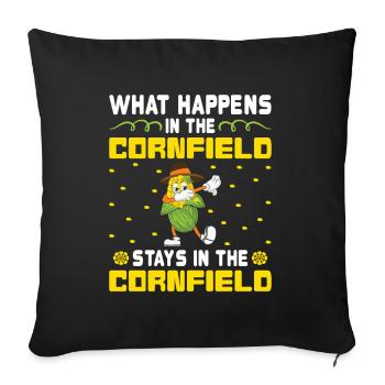 What Happens in the Cornfield - Mais Bauer - Sofa pillowcase 17,3'' x 17,3'' (45 x 45 cm) - black - Front