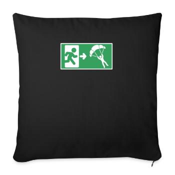Lustiger Fallschirmspringer-Spruch Skydiver - Sofakissenbezug 45 x 45 cm - Schwarz - Vorne