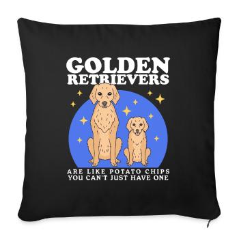 Golden Retriever Dog Dog Owner Gift - Sofa pillowcase 17,3'' x 17,3'' (45 x 45 cm) - black - Front