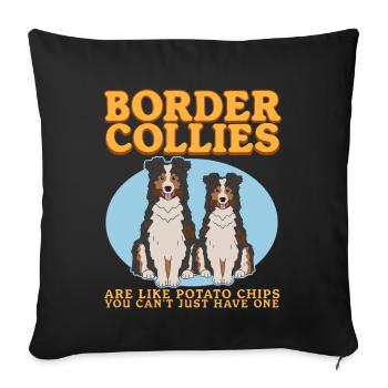 Border Collie Dogs Dog Owner Cadeau - Housse de coussin décorative 45 x 45 cm - noir - Devant