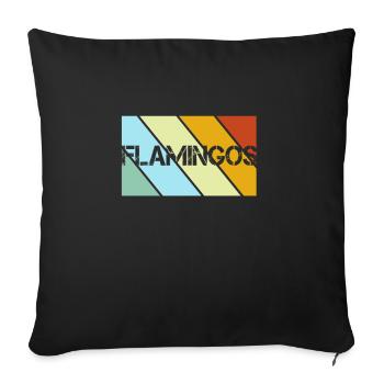 Flamingos Retro - Sofakissenbezug 45 x 45 cm - Schwarz - Vorne