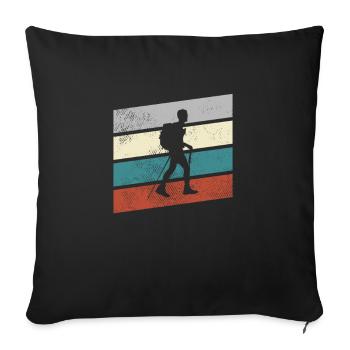 Mountaineering Retro - Sofa pillowcase 17,3'' x 17,3'' (45 x 45 cm) - black - Front