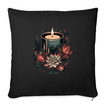 Candle Flowers Candle Art Candle Making - Sofa pillowcase 17,3'' x 17,3'' (45 x 45 cm) - black - Front