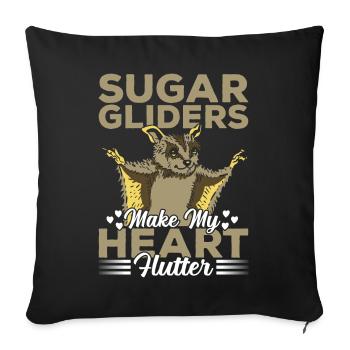 Sugar Gliders Herzflattern Sugar Glider Besitzer - Sofakissenbezug 45 x 45 cm - Schwarz - Vorne