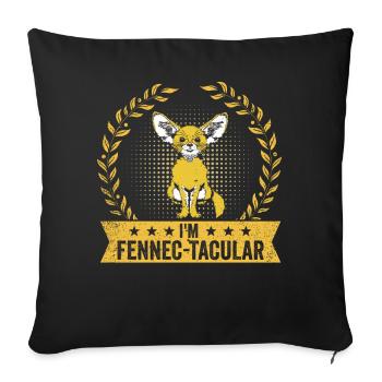 Fennec-tacular Fennec Fox Owner Fennec Foxes - Sofa pillowcase 17,3'' x 17,3'' (45 x 45 cm) - black - Front