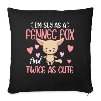 Fennec Foxes Smart Cute Fennec Fox - Sofa pillowcase 17,3'' x 17,3'' (45 x 45 cm) - black - Front