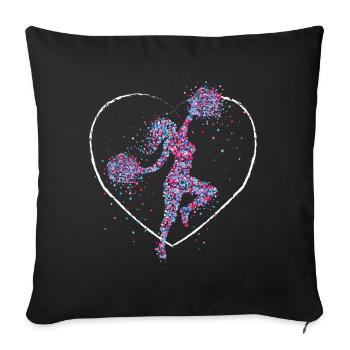 Cheerleading Gymnastik Football Cheerleaderin - Sofakissenbezug 45 x 45 cm - Schwarz - Vorne